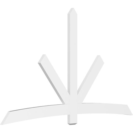 Ekena Millwork Alberta Architectural Grade PVC Gable Bracket, 108"W x 63"H x 2"D x 6"F, 14/12 Pitch GBP108X63X0206ALB00
